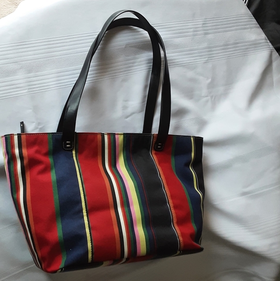 NEW Mondani New York Striped Nylon Tote - Picture 10 of 11